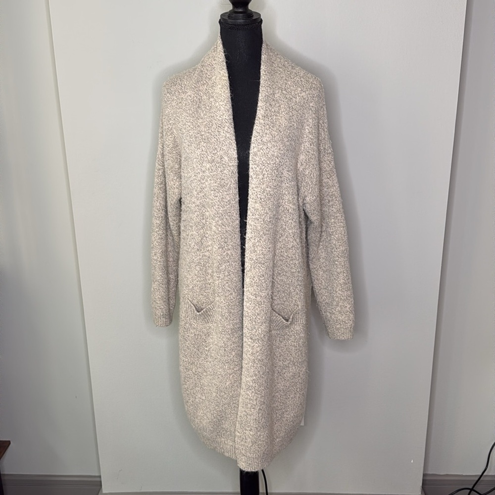 Olivia Sky Long Cardigan Kimono Top in Cream Size Medium